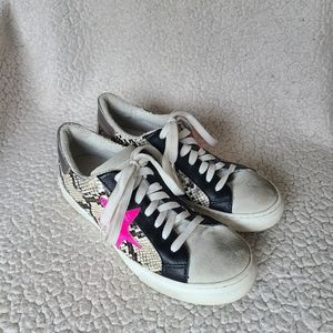Steven - Rubie - snake print lace-up sneakers